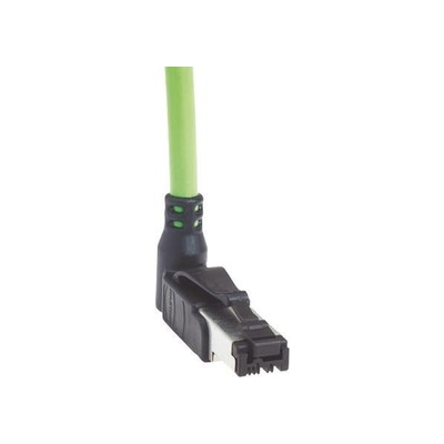 09470300023, Cat5 Right Angle Male RJ45 to Unterminated Ethernet Cable, U/FTP Shield, Green PVC Sheath, 0.5m
