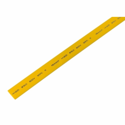 21-2002 Трубка термоусаживаемая ТУТ нг 12,0/6,0мм, желтая, упаковка 50 шт. по 1м REXANT(кр.50шт)