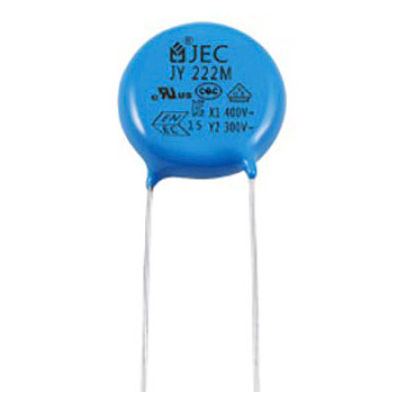 2200пф 300VAC 20% ClassY2 Y5V P=7.5мм конденсатор JEC JY222M2FY5VS7.5L (арт. 210945)