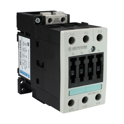 3RT1035-1AR00, 3-пол., 40A, AC-3, 18,5кВт/400V, 415V AC, 50/60Гц, типоразмер S2, винтовые клеммы, IP20, контактор электромагнитный (ЭТ)