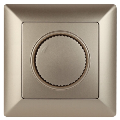 4-401-04 Intro Светорегулятор поворотный, 600Вт 230В, СУ, Solo, шампань (10/100/2500)(кр.1шт) [Б0043399]