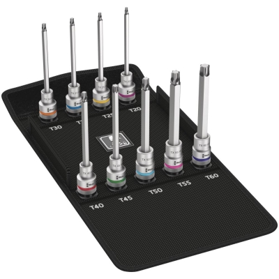 8767 C TORX HF 3 Zyklop Набор головок торцевых с вставкой-битой, с фиксацией, 1/2", 9 пр., TX 20/25/27/30/40/45/50/55/60 x 140 мм