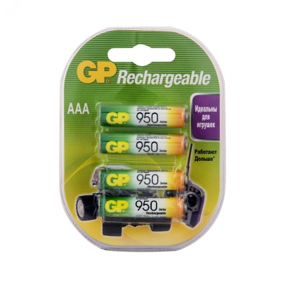 Аккумулятор перезаряжаемый GP 95AAAHC AAA, емкость 950 мАч. в клемшеле 8846