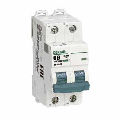 Автоматический выключатель 2P 6A х-ка C 500В DC ВА-105 C2 13389DEK
