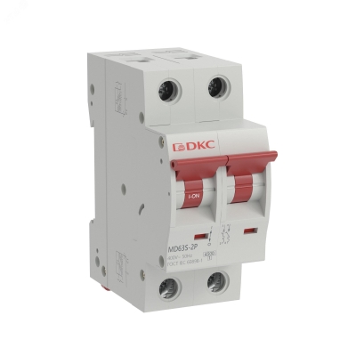 Автоматический выключатель модульный YON max типа MD63S, 4,5кА, 2 полюса, хар-ка C, 25А MD63S-2PC25