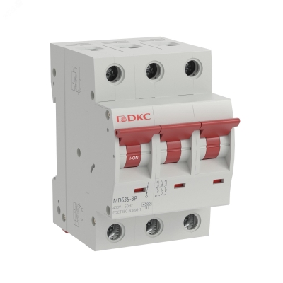 Автоматический выключатель модульный YON max типа MD63S, 4,5кА, 3 полюса, хар-ка C, 63А MD63S-3PC63