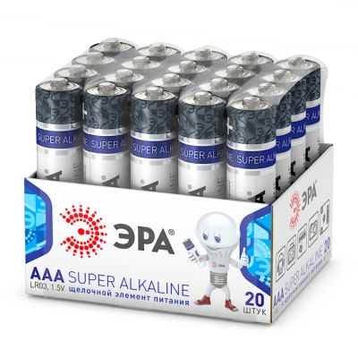 Батарейки ЭРА LR03-20 bulk SUPER Alkaline (20/480/20160)(кр.20шт)