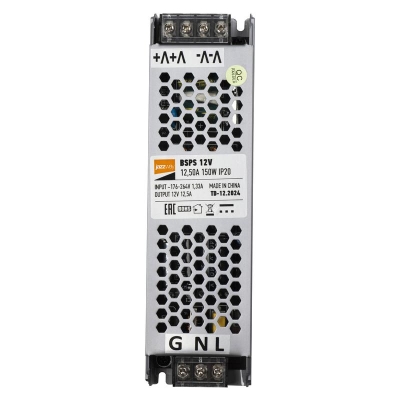 Блок питания для светодиодной ленты 150Вт 12.5А 12В IP20 BSPS метал. 5024397
