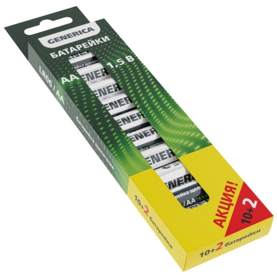 Элемент питания алкалиновый AA/LR6 Alkaline (уп.10+2шт) ABT-LR06-ST-B12-G