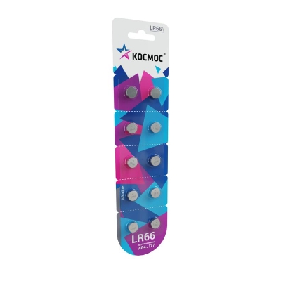 Элемент питания алкалиновый "таблетка" LR66/AG4 для часов (блист.10шт) KOCG4(LR66)10BL