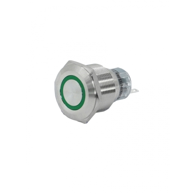 GQ22-L-11E/G/S, зелёный, металл, 1C1NO1NC, цилиндр, d22мм, IP65 (ЭТ)