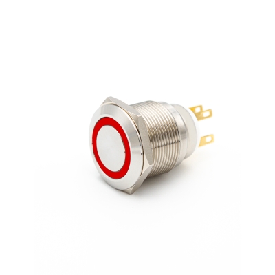GQ22-L-11E/R/220V/S, металл, красный, 1НО+1НЗ, цилиндр с подсветкой 220В AC/DC, d22мм, IP65 (ЭТ)