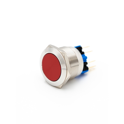 GQ22-L-11E/R/S, металл, красный, 1НО+1НЗ, цилиндр, d22мм, IP65 (ЭТ)