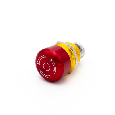 GQ22-L-11TSB, металл, красный, 1НО+1НЗ, гриб с фиксацией, d22мм, IP65 (ЭТ)