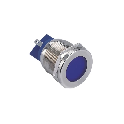 GQ22T-D/L/B/220V/S, синяя, металл, корпус, светодиодная матрица d=22мм, 220В AC/DC, IP67 (ЭТ)