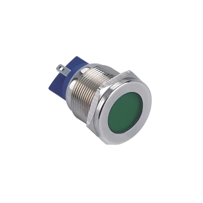GQ22T-D/L/G/220V/S, зелёная, металл. корпус, светодиодная матрица d=22мм, 220В AC/DC, IP67 (ЭТ)