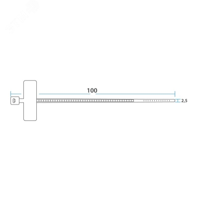 Хомут кабельный 2.5х100 под маркер нейл. бел. (уп.100шт) 07-0106