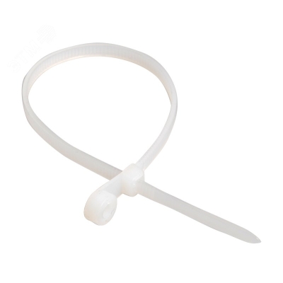 Хомут кабельный 3.5х200 нейл. бел. с отвер. для креп. ХОК (уп.100шт) UHH40-5-200-100