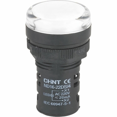 Индикатор ND16-22DS/4C компактный встроен. конденсатор IP65 AC 230В бел. 828163
