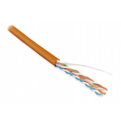 Кабель витая пара U/UTP кат.5E 4х2х24AWG solid LSZH нг(А)-HF UUTP4-C5E-S24-IN-LSZH-OR-305 оранж. (уп.305м) 46858