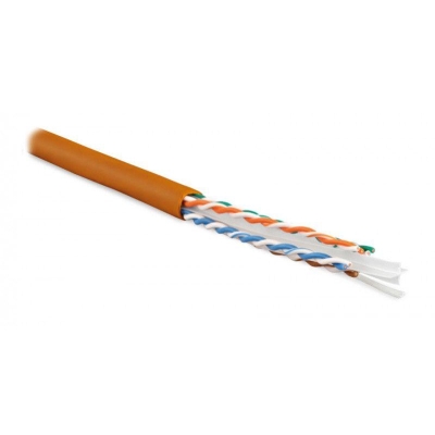 Кабель витая пара U/UTP кат.6 4х2х23AWG solid LSZH нг(А)-HF UUTP4-C6-S23-IN-LSZH-OR-305 оранж. (м) 47461