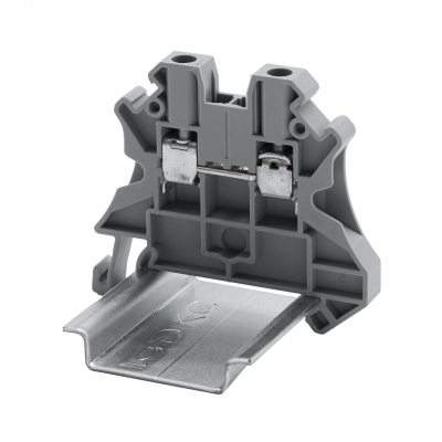 Клемма проходная, винтовой зажим, 2 точки подключения, 2.5 кв.мм, серая TUR-2.5R