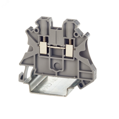 Клемма проходная винтовой зажим 2 точки подключения 4кв.мм сер. TUR-4