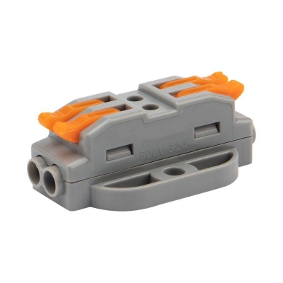 Клемма строительно-монтажная СМК проходная 222-422P 2п 0.08-4кв.мм с монтажной площадкой сер. (блист.5шт) 07-6262-5