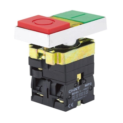 Кнопка двойная NP2-BW8465 1НО+1НЗ AC 230В(LED) IP40 574789