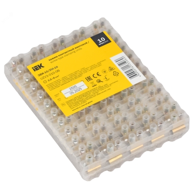 Колодка клеммная ЗВИ-10 2.5-6кв.мм 12 пар ПВХ полиэтилен IEK UZV3-010-06