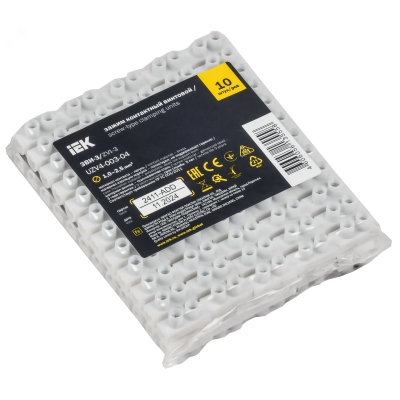 Колодка клеммная ЗВИ-3 н/г 1.0-2.5кв.мм 12 пар IEK UZV4-003-04