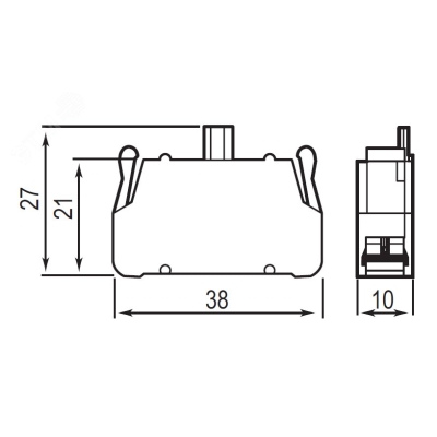 Контактный блок с клеммным безвинтовым зажимом, нормально-открытый ACV10
