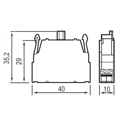 Контактный блок с клеммными зажимами под винт, нормально-открытый ACVL02