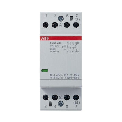 Контактор ESB25-40N-06 модульный (25А АС-1 4НО) катушка 230В AC/DC 1SAE231111R0640