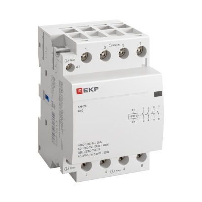 Контактор модульный КМ 20А 4NО (3 мод.) km-3-20-40