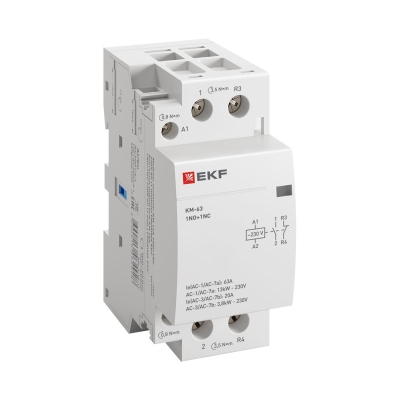 Контактор модульный КМ 63А NО+NC (2 мод.) PROxima km-2-63-11