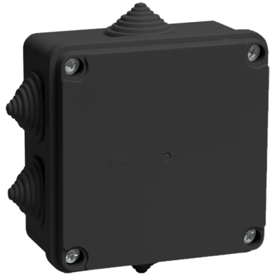 Коробка расп. КМ41233 100х100х50мм IP44 6 вв. черная UKO11-100-100-050-K02-44