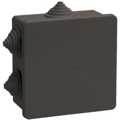 Коробка расп. КМ41235 85х85х40мм IP44 6 вв. черная UKO21-085-085-040-K02-44