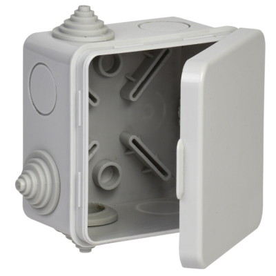 Коробка расп. КМ41238 80х80х50мм о/к IP54 7 вв. (7035) UKO31-080-080-050-K03-54