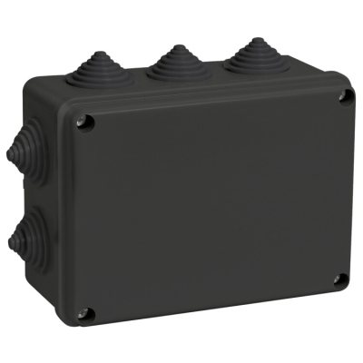 Коробка расп. КМ41241 150х110х70мм IP44 10 вв. черная UKO11-150-110-070-K02-44
