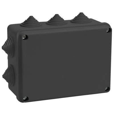 Коробка расп. КМ41242 150х110х70мм IP55 10 вв. черная UKO11-150-110-070-K02-55
