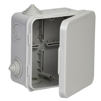 Коробка расп. КМ41256 100х100х50мм о/к IP54 8 вв. (7035) UKO31-100-100-050-K03-54