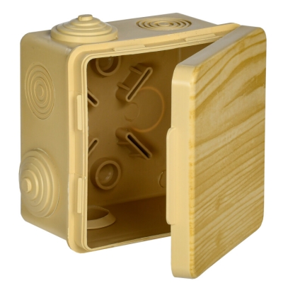 Коробка расп. КМ 80х80х50мм о/к IP54 7 вв. сосна UKO31-080-080-050-K34-54