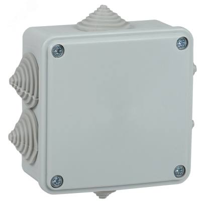 Коробка расп. КМ для о/п 100х100х45мм IP44 6 вв. (7035) UKO11-100-100-045-K41-44
