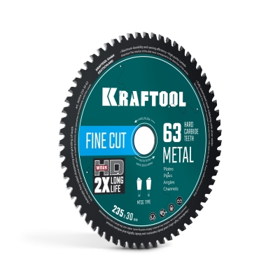 KRAFTOOL Metal Cut 235 х 30 мм, 63Т, диск пильный по металлу и стали (36954-235-30-63)