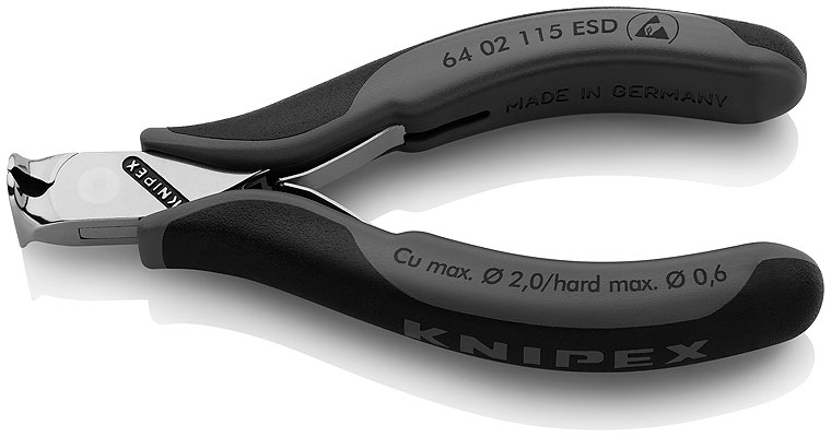 Кусачки торцевые для электроники ESD, маленькая фаска, 115 мм, 2-комп антистатические ручки