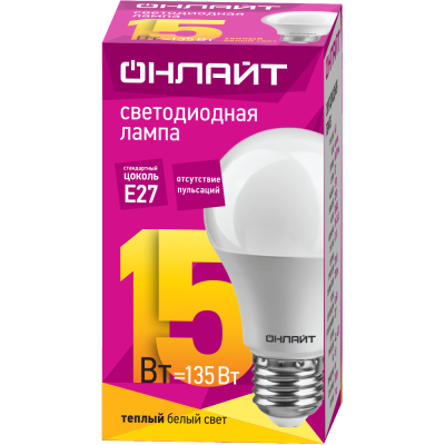 Лампа светодиодная 61 149 OLL-A60-15-230-2.7K-E27 15Вт грушевидная 61149