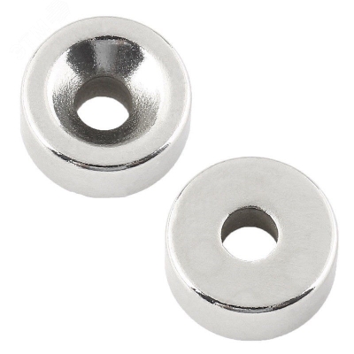 Магнит неодимовый диск 20х5 мм с зенковкой 10х4,5 мм (2 шт/уп)