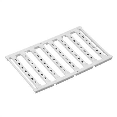 Маркировка для клемм, ширина 6 мм, узкая, для клемм Push-in, белая, без надписей , 1 шт. = карта из 80 маркеров NUPUTUK-6F