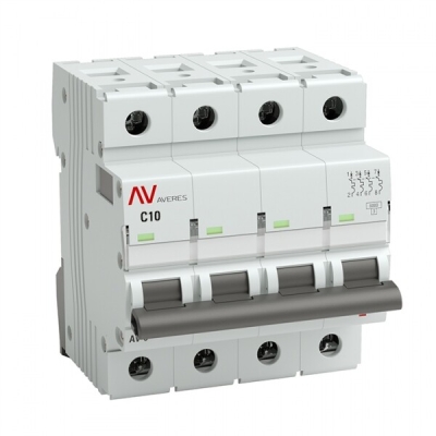 mcb10-4-10C-av Выключатель автоматический AV-10 4P 10A (C) 10kA EKF AVERES(кр.1шт)